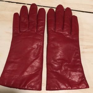 Red leather gloves